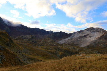Fototapeta na wymiar Otztal Alps mountain landscape located in Tyrol on the border between Austria and Italy, Solden
