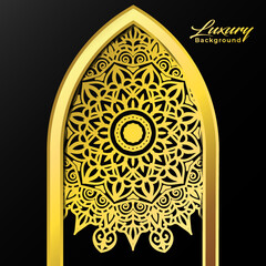 Luxury mandala background And golden gradient vector ornament