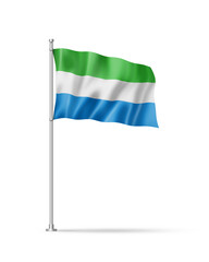 Sierra Leone flag isolated on white