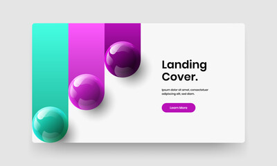 Creative brochure vector design layout. Isolated realistic spheres front page concept.