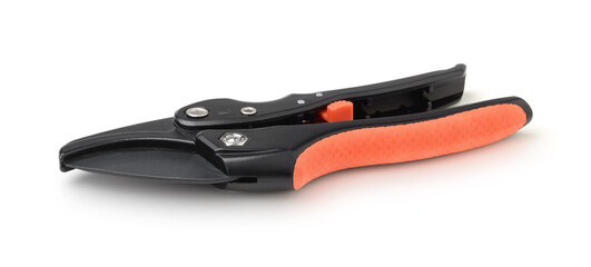 Garden pruner isolated on white.