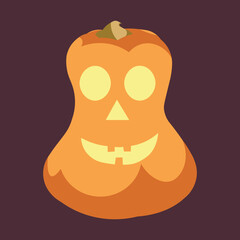 Glowing Halloween pumpkin elongated