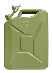 Jerrycan side view, PNG isolated on transparent background
