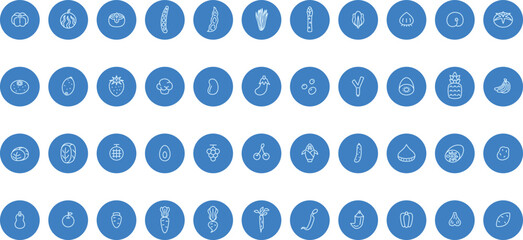 ミニ野菜アイコンセット 青