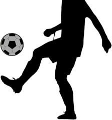 Fototapeta na wymiar silhouette design of football players in action with transparent background