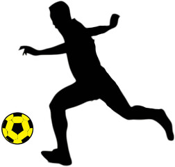 Fototapeta na wymiar silhouette design of football players in action with transparent background
