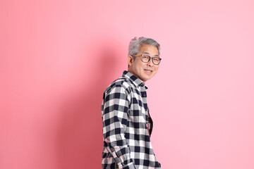 Fototapeta premium Asian Man on Pink