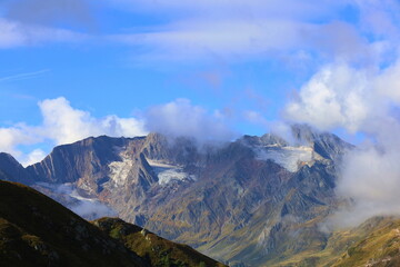 Otztal Alps mountain landscape located in Tyrol on the border between Austria and Italy, Solden