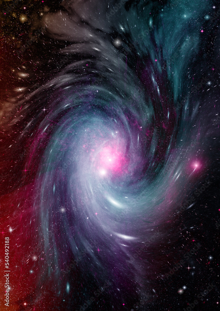 Canvas Prints galaxy in a free space. 3d rendering