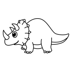 Cute dinosours cartoon characters vector illustration. For kids coloring book.