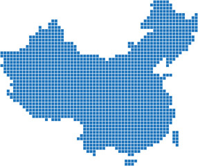 Blue circle shape China map	
