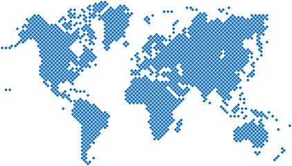 Obraz na płótnie Canvas square shape world map 
