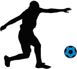 silhouette design of football players in action with transparent background