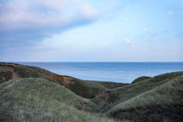 Fototapeta na wymiar Seascape with beautiful clay shore