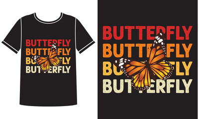 Butterfly insect t shirt design concept