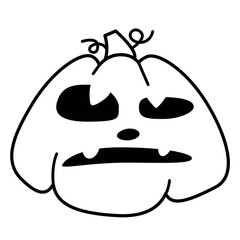 Evil pumpkin icon for halloween