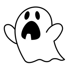 Halloween ghost outline icon