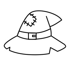 Icon hat with stars, wizard hat, witch