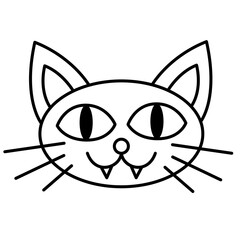 cat head icon with fangs