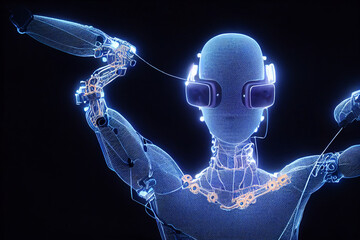 3d rendered illustration of a Robotics technology background.
