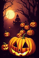 ハッピー ハロウィン かぼちゃ 屋敷 秋 お化け ポップ