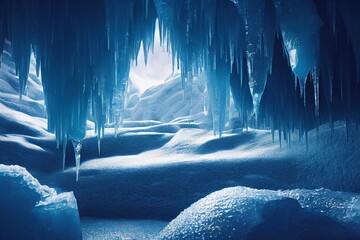 洞窟 洞穴 氷柱 雪山 山 自然 氷 雪