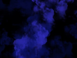 Smoke on black,Blue-purple smoke in a dark background.  Illustration created from a tablet, used as a background in abstract style.