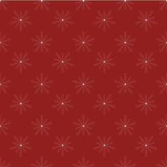 Seamless winter pattern with snowflakes on a red background