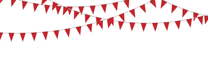 Red bunting party flags