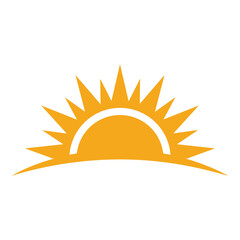 Water wave and sun icon vector illustration design logo