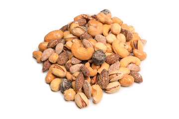  A group of almonds, pistachios, walnuts, macadamia, cashews.