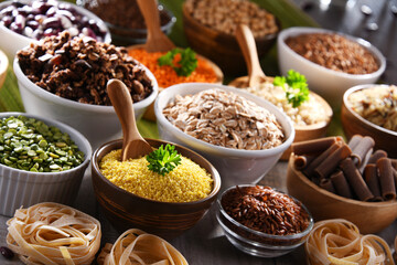 Composition with different kinds of dry food products