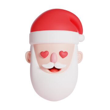 3d santa clause character in love. 3d illustration