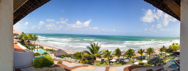 People have fun in brazilian beach on October, 2022, Porto de Galimhas, Brazil.