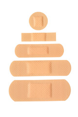 Set of different adhesive plasters or bandages isolated.