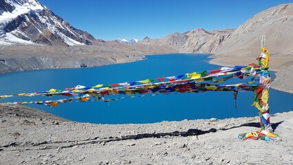 Himalaya, blue Tilicho Lake