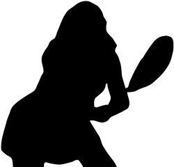 tennis player silhouette design in actions with transparent background
