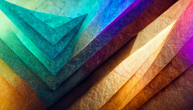 An abstract background of triangular shapes in a color gradient