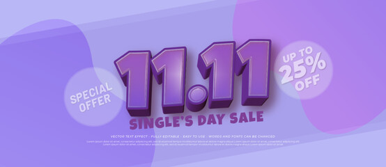 Comic style banner 11.11 single's day template special offer