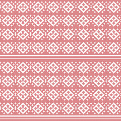 Vector seamless pattern with geometric pattern. Imitation of cross stitch