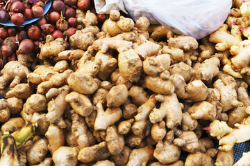 Ginger in the supermarket, inside the basket