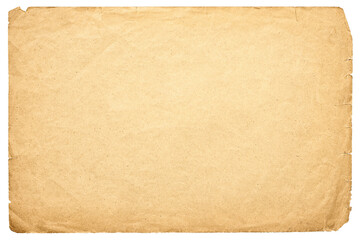 shabby paper texture isolated on white background. ancient papyrus page worn out over time