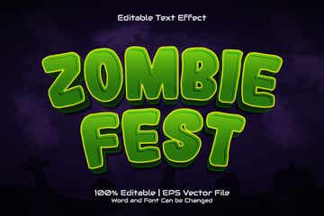 Zombie Fest Editable Text effect in Halloween Concept