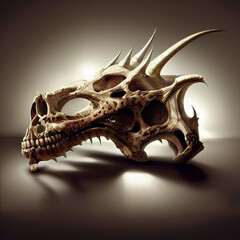 Naklejka premium Spine Dragon Skull