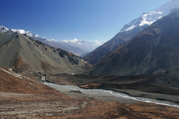 Annapurna Circuit, Himalaya, Nepal, High mountains, lake, Tilicho, trekking, hiking, river, snow Mointains
