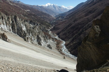 Annapurna Circuit, Himalaya, Nepal, High mountains, lake, Tilicho, trekking, hiking, river, snow Mointains