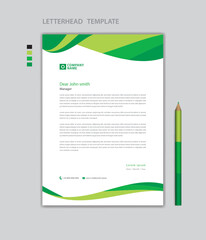 Creative Letterhead template vector, minimalist style, printing design, business advertisement layout, Green concept background, simple letterhead template mock up, company letterhead design