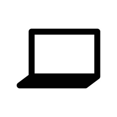 Laptop icon for personal computer in black outline style