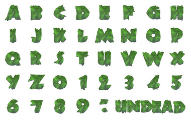 The Undead Halloween zombie alphabet - 3D Illustration