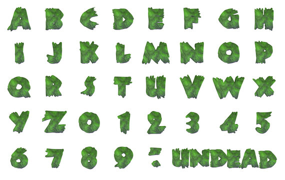 The Undead Halloween Zombie Alphabet - 3D Illustration